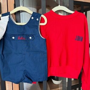 Vintage 1980s John embroidered personalized monogram sweater jonjon romper smock